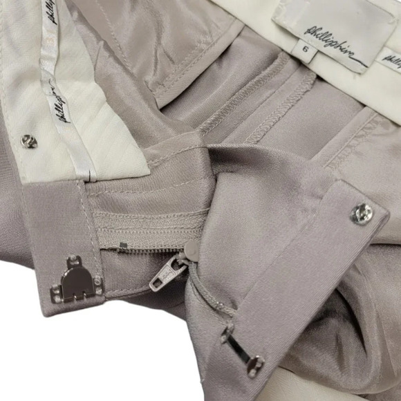 3.1 Phillip Lim Womens Silk Tapered Trouser Pants  Size 6 High Waist Dove Gray - Picture 5 of 10